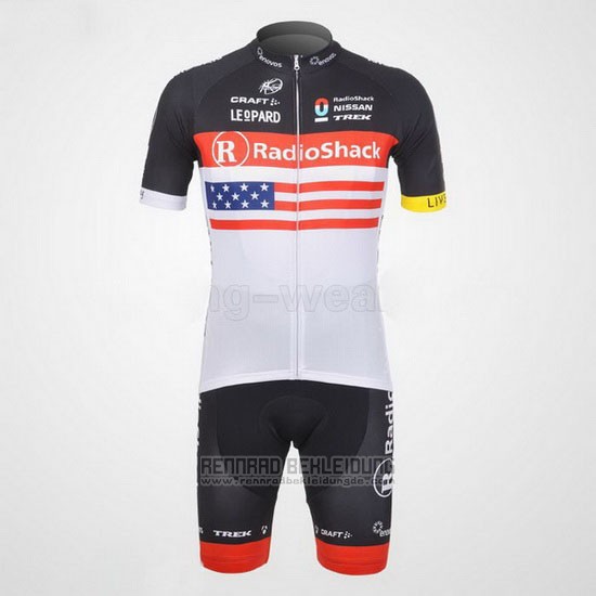2012 Fahrradbekleidung Radioshack Champion Stati Uniti Trikot Kurzarm und Tragerhose - zum Schließen ins Bild klicken